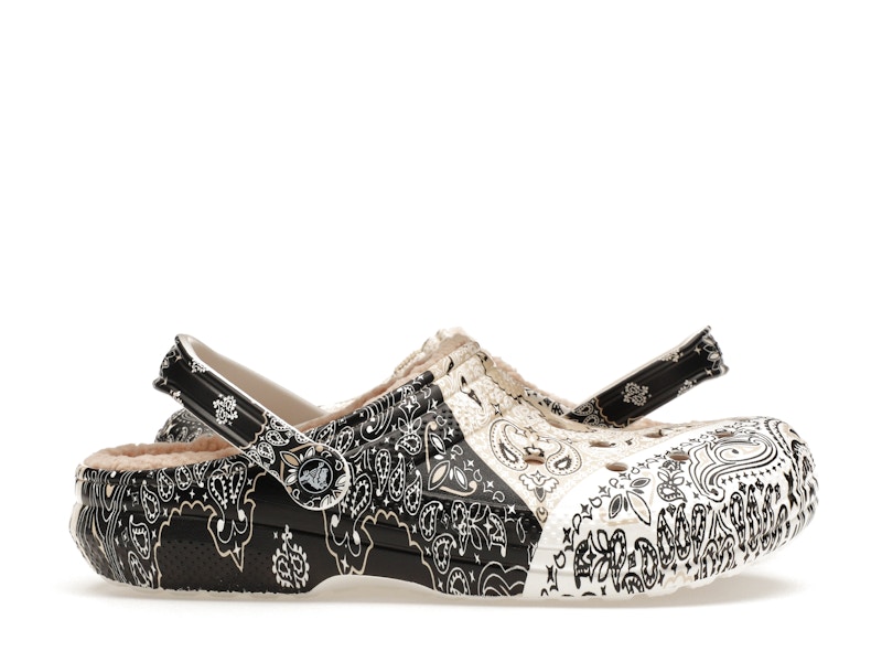 crocs classic fleece lined clog bandana black white chai – Shop Crocs Sneakers Collection for All-Day Comfort
